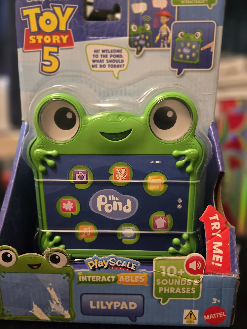 Mattel Toy Story 5 PlayScale Lilypad Frog Toy - Bright Green and Blue